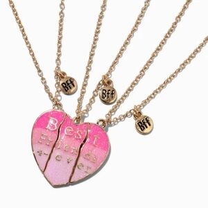 Claire's Best Friends Pink Ombré Heart Pendant Necklaces - 3 Pack